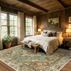 RELEANY Area Rugs Large 10'x12' Washable Non-Slip, Floral Vintage Distress - Image 3