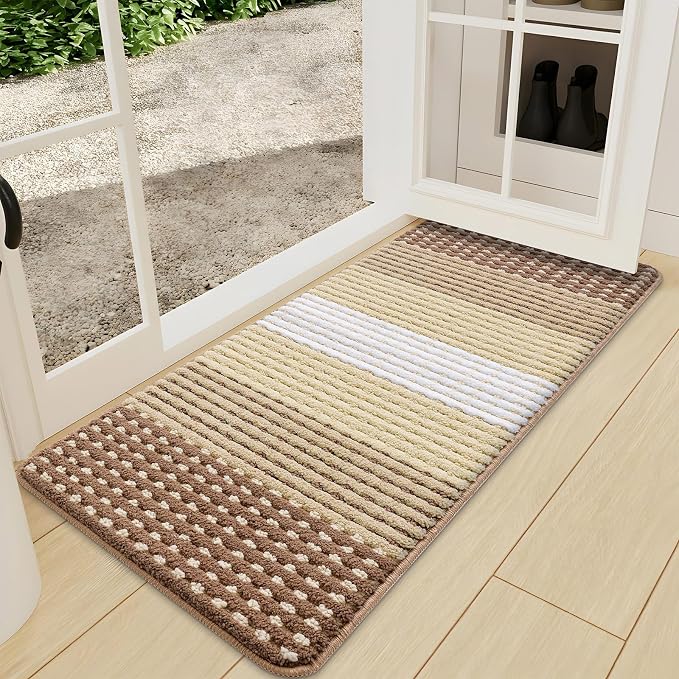 Kitinjoy Indoor Outdoor Door Mat, 47x24 Non-Slip Absorbent Dirt Trapper by Kitinjoy