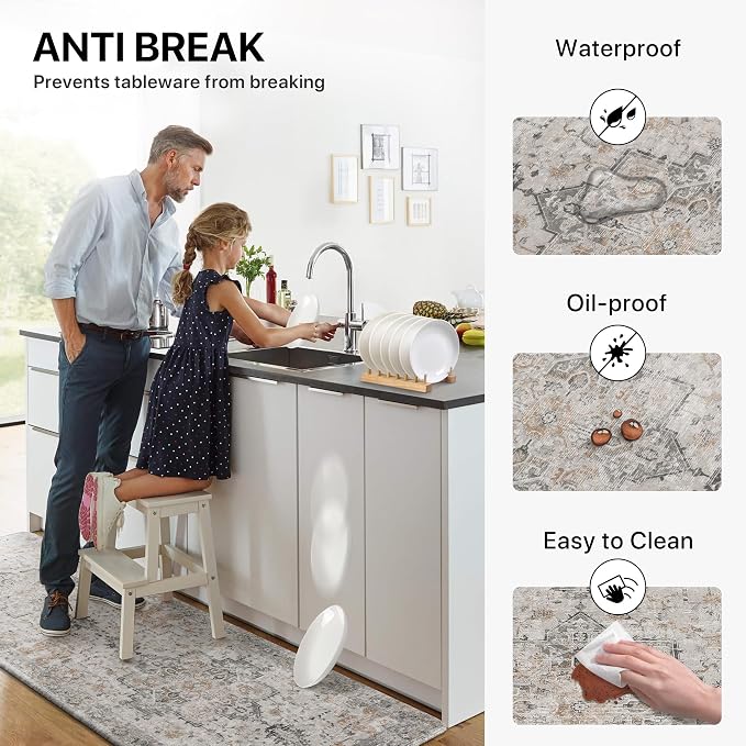 GENIMO Kitchen Mats for Floor 2PCs, Washable Anti Fatigue Mat for Cushioned - Image 4