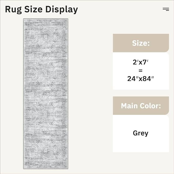 Soalmost Runner Rug 2x7 Washable Non-Slip Hallway Runner Rugs - Image 5