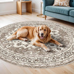 TOPRUUG Washable Oriental Area Rug - 8ft Round Rugs - Image 6