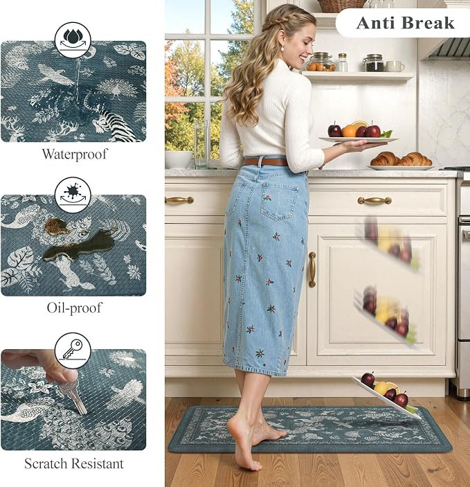 LEEVAN Anti Fatigue Mats for Kitchen Floor Non-Slip, Cushioned Kitchen Mats for - Image 6