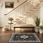 RELEANY Area Rugs Small 2'6"x4' Washable Non-Slip, Floral Vintage Distress - Image 2