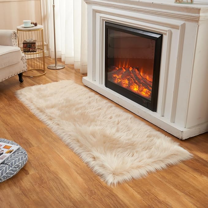 EasyJoy Ultra Soft Fluffy Rugs Faux Fur Rug Chair Cover Seat Pad Fuzzy Area Rug - Image 2