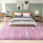 Shag Rugs for Living Room 8x10, Ultra Soft Abstract Pink Big Fuzzy Rugs for - Image 2