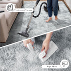 Fluffy Rug Shag Area Rug, Mottling Grey 4x6 Area Rugs - Image 7
