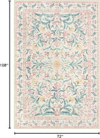 Wonnitar Washable Area Rug 6x9, Boho Non Slip Non-Shedding Pastel Nursery Carpet - Image 2