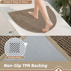 BEQHAUSE Dirt Trapper Door Mat 32" x 48" Half Circle Non-Slip Washable Doormats - Image 4