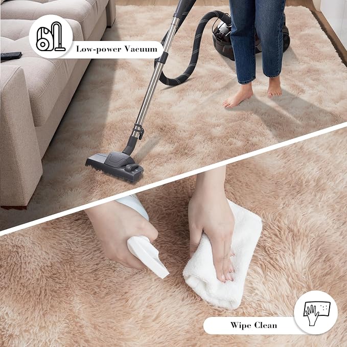 yongyangjuxin Fluffy Rug Shag Area Rug, Mottling Beige 10x14 Area Rugs - Image 7