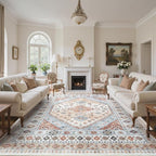 Vintage Area Rugs 9x12 Living Room, Large Washable Rug, Boho Carpet, Non Slip & - Image 6
