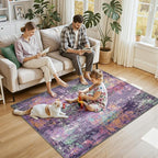 RELEANY Washable Area Rugs 4'x6' Non-Slip Modern Abstract Soft - Image 2