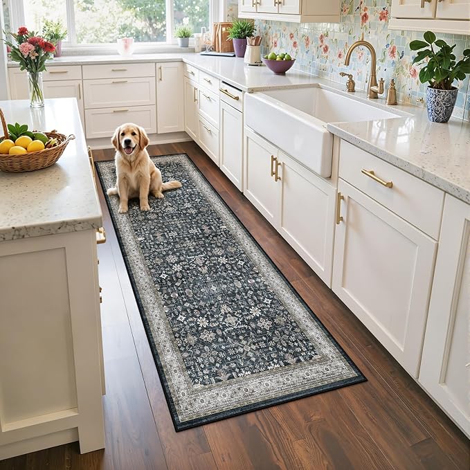 Ashen Washable 2x6 Runner Rugs for Hallway Kitchen Bedroom Beside Laundry Room - Image 3