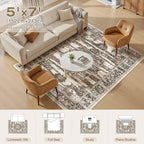 Washable 5x7 Area Rug for Living Room - Image 8