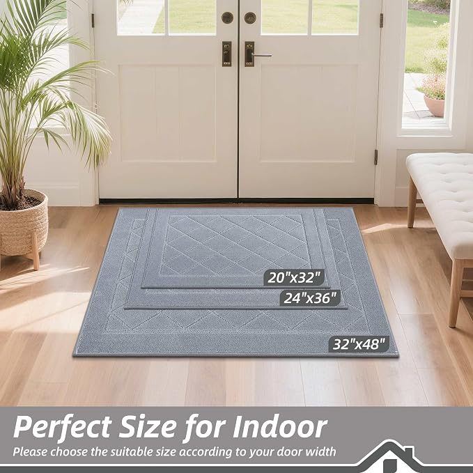 BEQHAUSE Dirt Trapper Door Mat 20" x 32", Doormat Non-Slip Entryway Rugs - Image 2