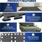 Focusound 20Pcs Sound Absorbing Interlocking Drum Rug, 11.8 x 11.8 x 0.4 inches - Image 3