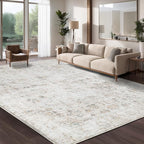 Washable 10×14 Area Rug for Living Room, Vintage Floral Rug Soft Non Slip Stain by Dotiiorug
