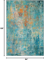 RELEANY Washable Area Rugs 7'x9' Non-Slip Modern Abstract Soft - Image 2