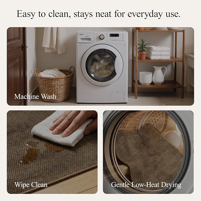 GENIMO Kitchen Mats for Floor, Washable Absorbent Runner Rugs for Kitchen - Image 6