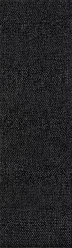 CAMILSON Indoor and Outdoor Runner Rug Dark Gray Black Solid Boho Woven Design - Image 3