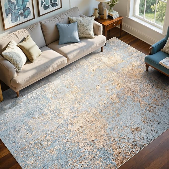 5x7 Ft Area Rugs for Living Room, Soft Non-Slip Washable Rugs Modern Abstract by Cuzwlovita