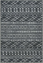 KUTA Washable Non-Slip Rugs for Entryway 2x3, Dark Grey Beige Moroccan Boho - Image 8