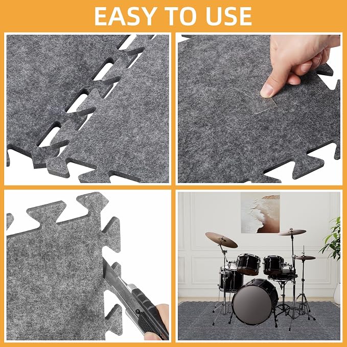 16Pcs Sound Absorbing Interlocking Floor Mats, Non-Slip Anti Vibration - Image 6