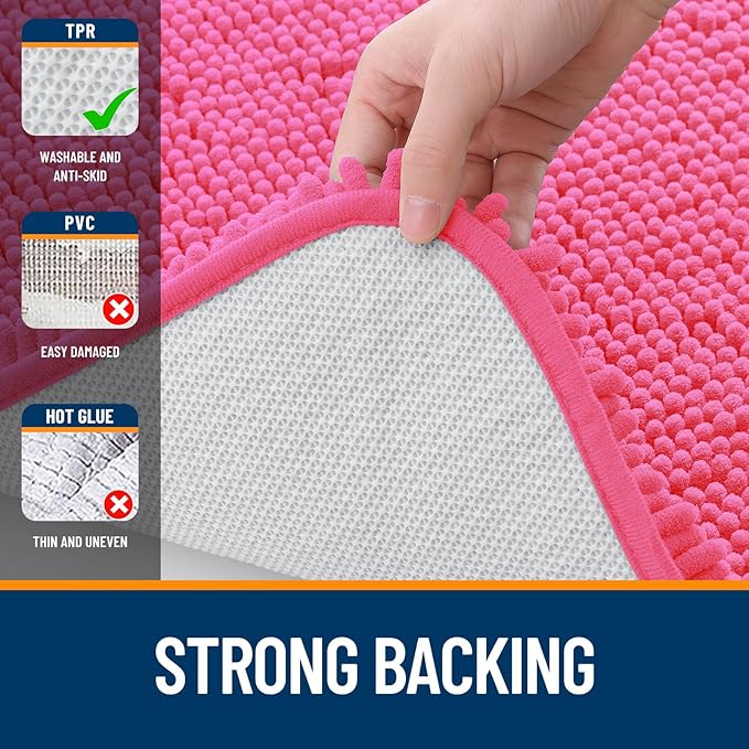 OLANLY Large Bathroom Rugs 50x30, Extra Soft Absorbent Chenille Bath Rugs - Image 6