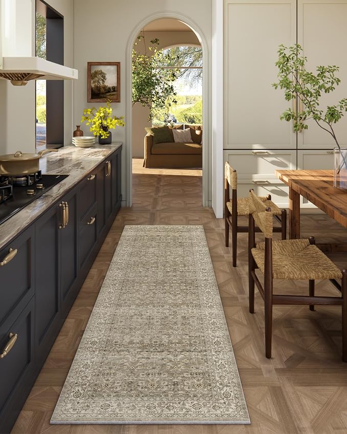 Machine Washable Kitchen Runner Rugs: 2'x 6' Hallway Rug Stain Resistant Non by palohom
