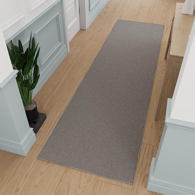 Ottomanson Hallway Runner Rug 2'7" x 9'10" Non Slip Solid Area Rugs Easy to by Ottomanson