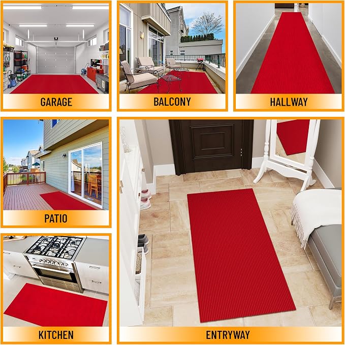 Ottomanson 2'7" x 5' Mud Mat Area Rug Scraper Carpet - Image 4
