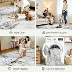 Area Rugs 10x14 Living Room: Large Modern Abstract Washable Rug Soft Anti-Skid - Image 5