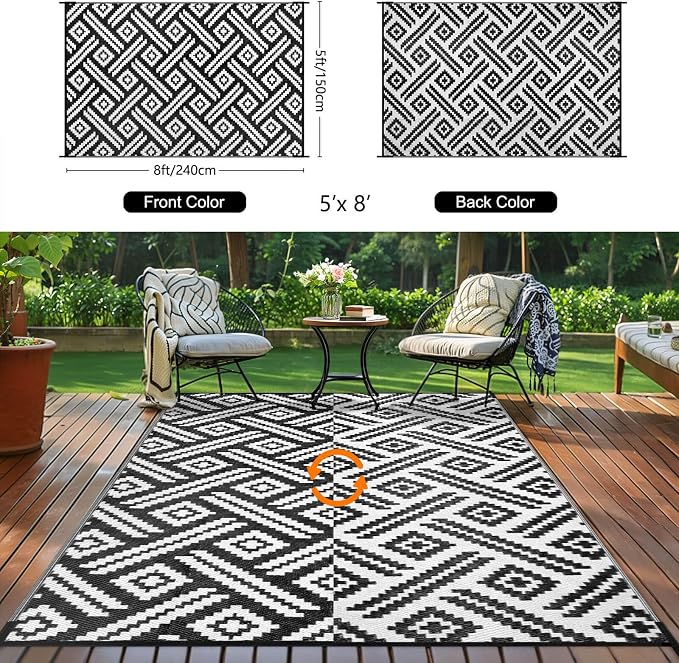 Outdoor Patio Plastic Straw Rug - Image 4