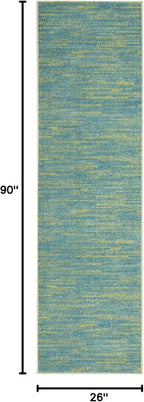 Nourison Home Nourison Essentials Blue Green 2'2" x 7'6" Area Rug - Image 2