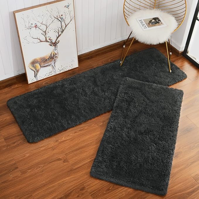 Chicrug Soft Runner Rug for Bedroom Living Room Plush Fluffy Rugs 2x4 Feet - Image 3