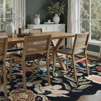 DCX Black Floral Rug 8x10, Washable Black Rug - Image 4