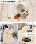 Miukiki 9x12 Area Rug for Living Room Moroccan Washable Rugs Non Slip Indoor - Image 4