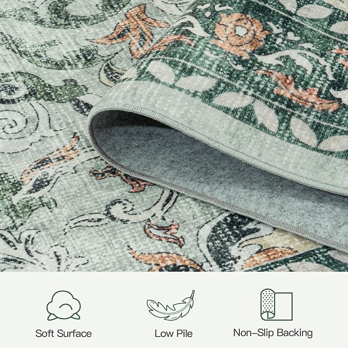 Lofus 8x10 Area Rug for Living Room, Sage Green Washable Area Rugs - Image 7