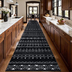 SERISSA Hallway Runner Rug, Soft Low-Pile Boho Geometric Indoor Long Carpet - Image 2