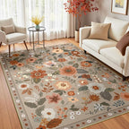 RELEANY Floral 3x5 Area Rugs Washable Print Boho Cute Carpet Non Slip Flower - Image 2