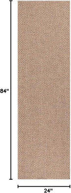 CAMILSON Indoor and Outdoor Runner Rug Natural Solid Boho Woven Design - Image 2