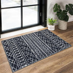 KUTA Moroccan Boho Entryway Rug, 2x3 Black Entrance Small Area Rug Non-Slip by KUTA