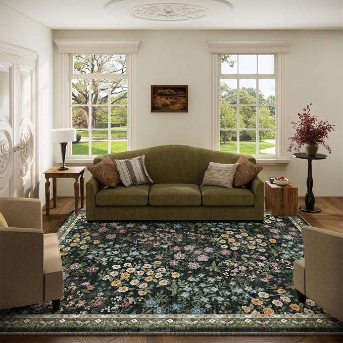 Machine Washable Living Room Rug: 5x7 Area Rugs by palohom