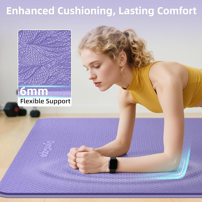 Extra Large Yoga Mat – 72"x48" or 78"x57", 1/4"–1/2" Thick Mat - Image 3