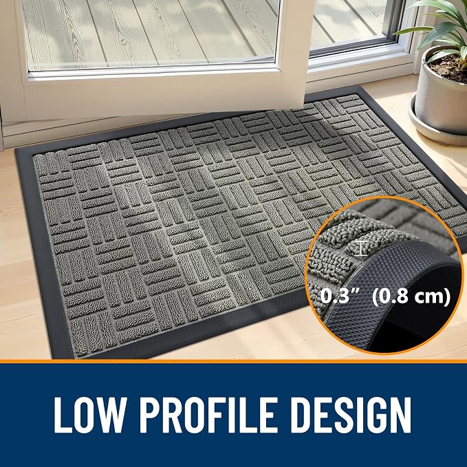 OLANLY Front Door Mat Outside Entrance 71x23, Heavy Duty Sturdy Natural Rubber - Image 5
