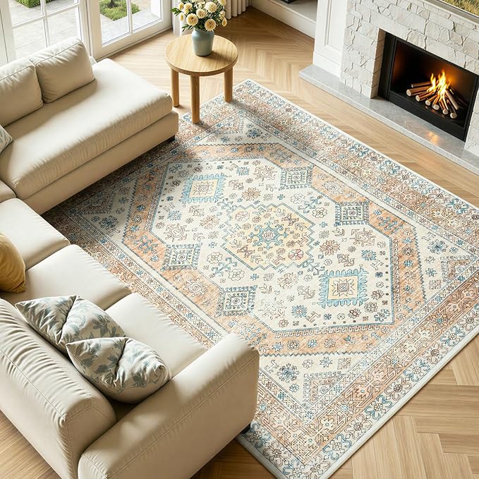 Lofus Vintage Living Room Rugs 5x7, Soft Machine Washable Area Rug - Image 2