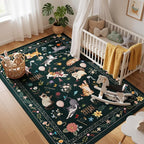 Unirea 3x5 Black Cat Area Rug for Entryway Kitchen, Medium Washable Kids Rug by UNIREA