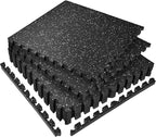 SUPERJARE 0.56'' Thick 6 Pcs 24 Sq Ft Rubber Top Exercise Equipment Mats by SUPERJARE