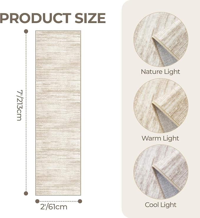 2x7 Runner Rug Non Slip, Thin Entryway Washable Rug - Image 2