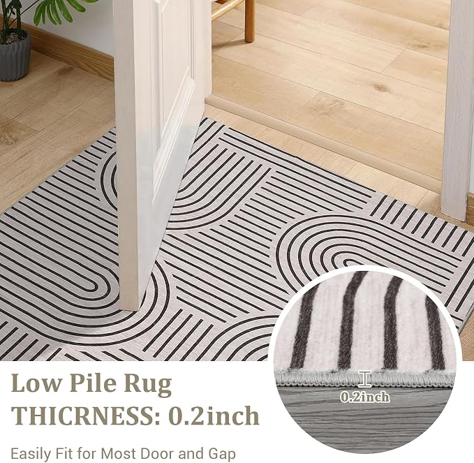 ROYHOME Modern Rug 2x6 Runners for Hallways, Abstract Kitchen Runner Rugs Non - Image 6