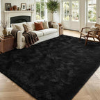 4x6 Black Area Rug for Bedroom Living Room Dining Room, Fluffy Shag Soft Plush by ModernHomeDecor